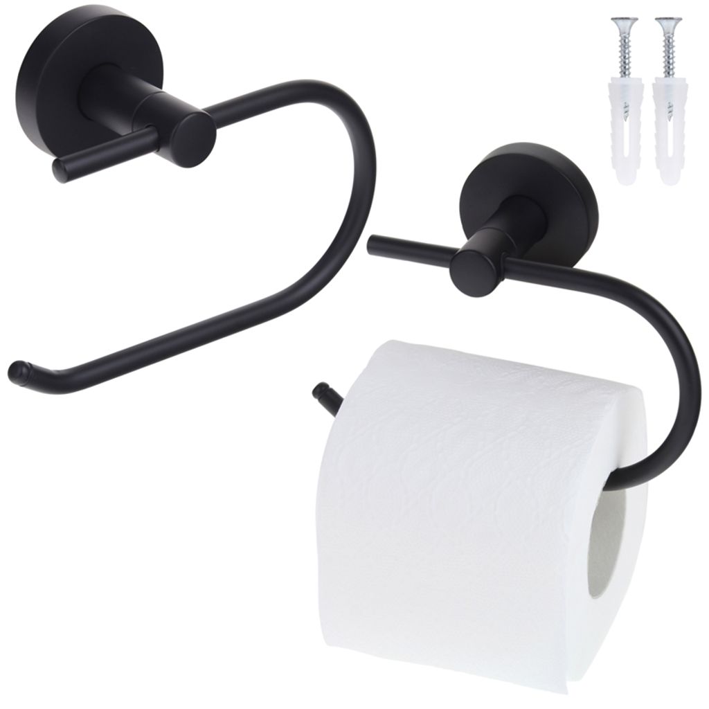 Toilettenpapierhalter fürs Badezimmer Badezimmeraufhänger Schwarz