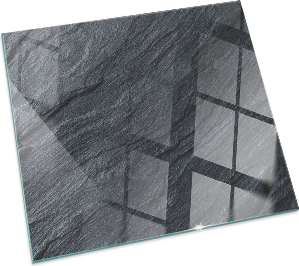 Texturierte Steinoberfläche – Glasbodenplatte für – Kaminofen – Kaminplatte Glas – Schutzglas – Funkenschutzplatte –Glasbodenplatte F...