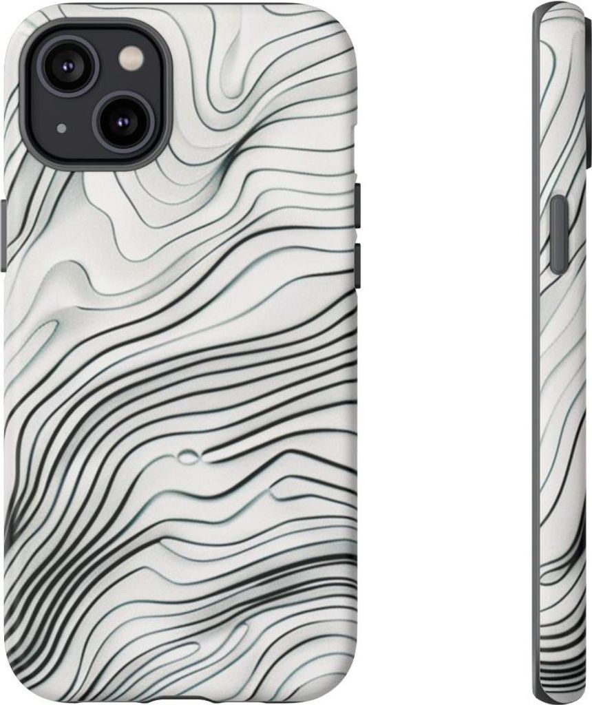 Minimalistische Topografie-Linien – Handyhülle Kompatibel mit iPhone 14 Plus
