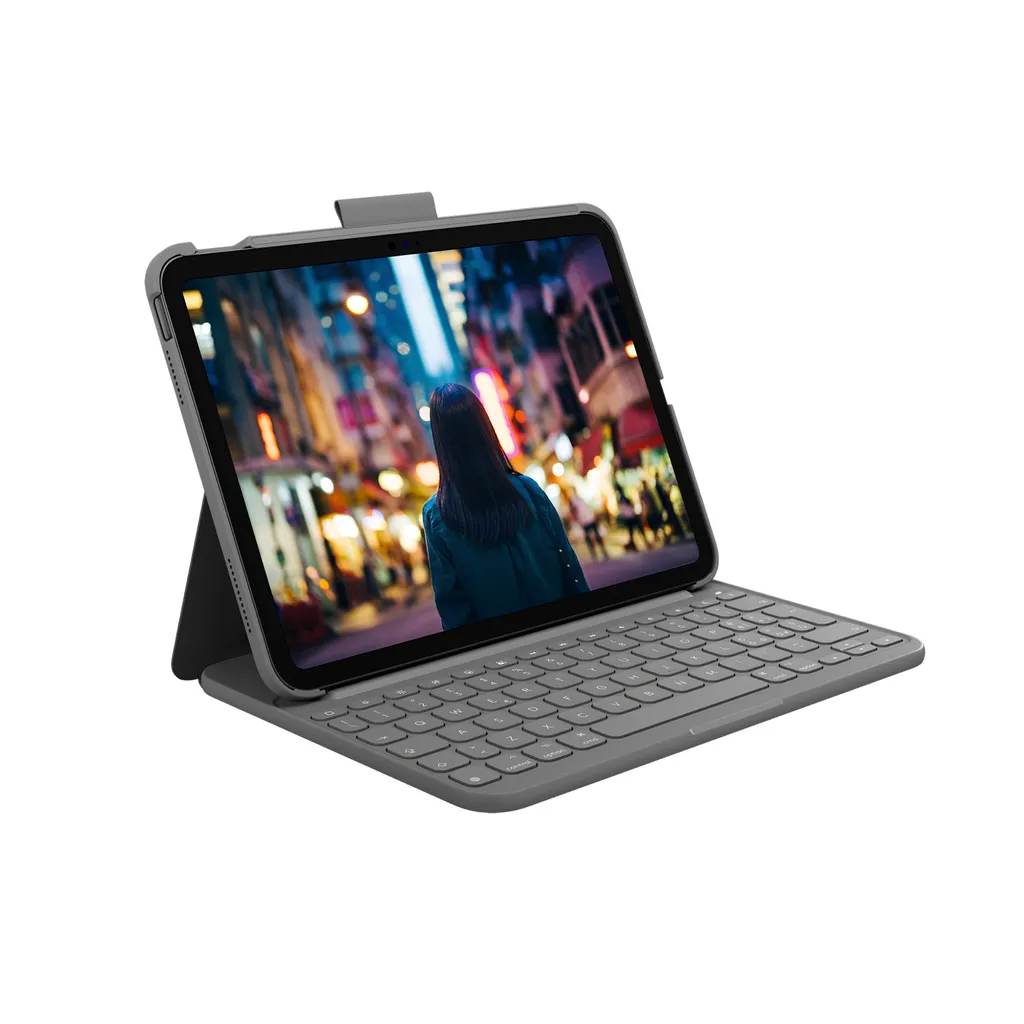 Logitech Slim Folio Étui Clavier pour iPad 10e Génération Gris QWERTY