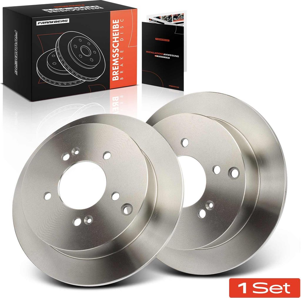 Frankberg 2x Bremsscheiben Hinterachse für Hyundai Highway Van iX35 Santa Fé I Kasten/SUV 1999-2015