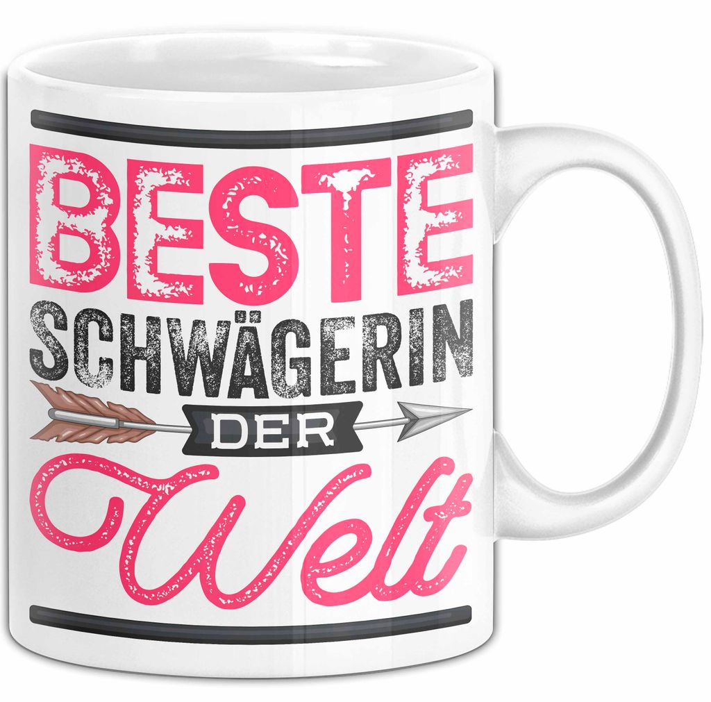Schwägerin Geschenk Tasse Mit Spruch Beste Schwägerin Der Welt Becher (Weiß)