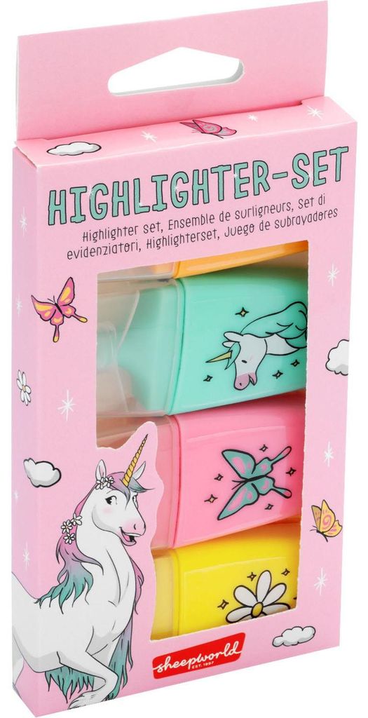 Highlighter-Set Motiv "Einhorn"