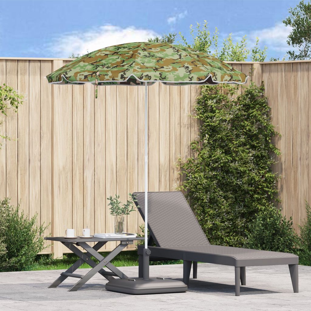 Strandschirm mit Aluminiummast Tarnfarben 240 cm, Markisen DesignMöbel Neu