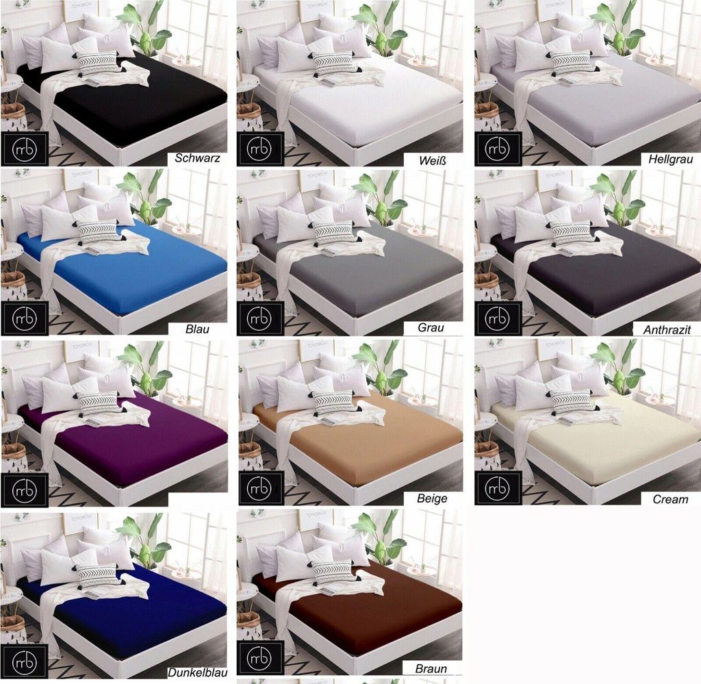 Spannbettlaken Jersey Spannbetttuch 100% Baumwolle Produktbild 