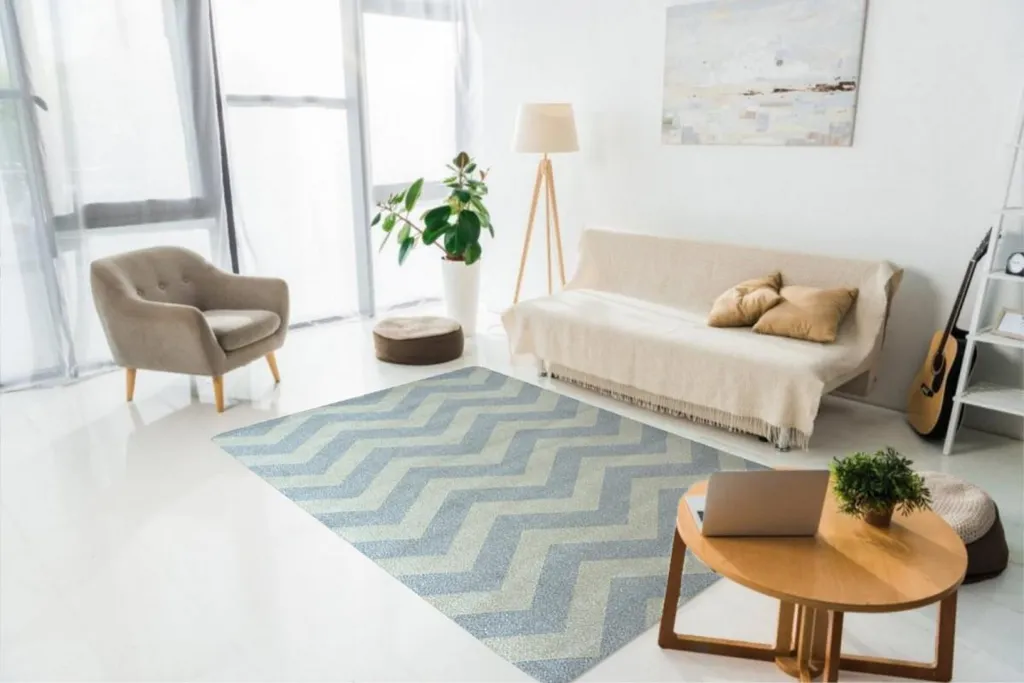 Tapis Moderne Gris Aspect 1961 - Finition Soft Touch 140x190 cm