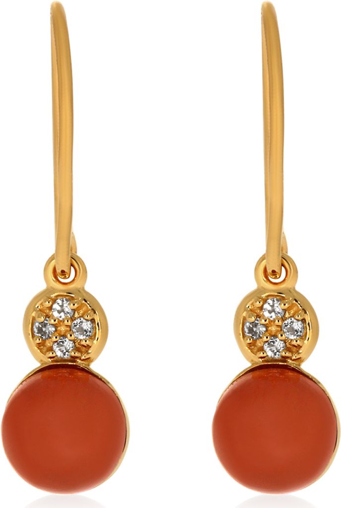 CBE05565 Ohrhänger mit Chocolate Mondstein und Weißtopase ca. 3,07 ct. gelbvergoldet XEN