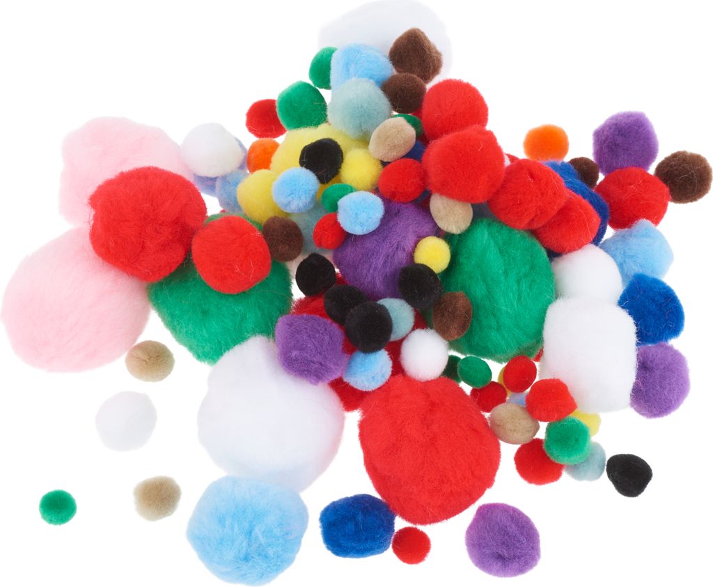XXL Pompons "Farben & Größen Mix", 100 Stück