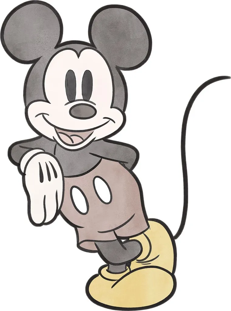 Grand sticker Disney Mickey Mouse 100x127 cm couleurs gris rouge 612723