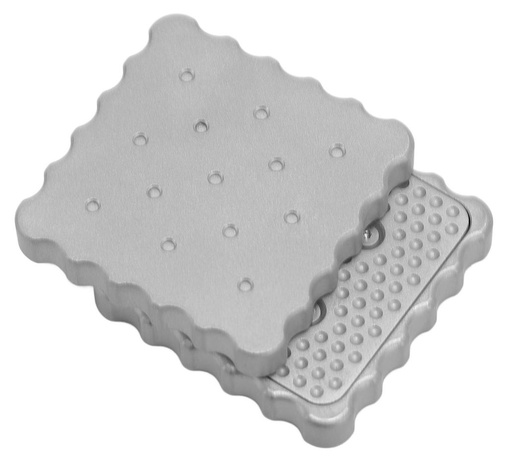 Quadratisches Metall-Edelstahl-Push-Slider-Stressabbau-Fingerspitzen-Haptikspielzeug im Taschenformat