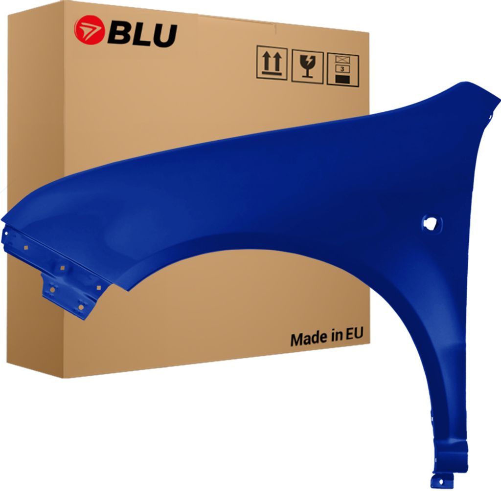 BLU Kotflügel Passend für Skoda Fabia I (6Y) LF5Q Links Blau BlauStorm | 1999-2007 | Vorderseite Vorne | Lackiert | Einbaufertig