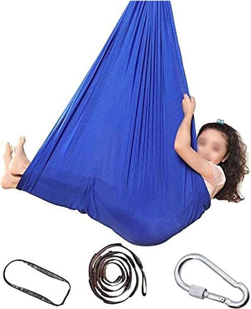 Sensory Swing Yoga Swing Elastische Kinderhängematte für Kinder, Teenager und Erwachsene (blau)