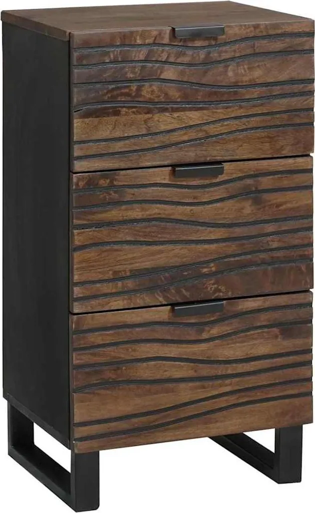 Credenza Marrone in Legno Massiccio di Mango 40x33x75 cm | Design Rustico