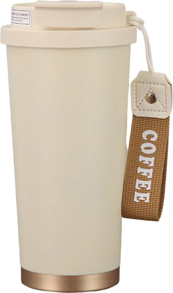 Quinlirra Thermosbecher, doppelwandig, Vakuum, für Heiß- und Kaltgetränke, Kaffee, Tee, Becher, Griff, isoliert, Edelstahl, Wasser, Getränkefla...