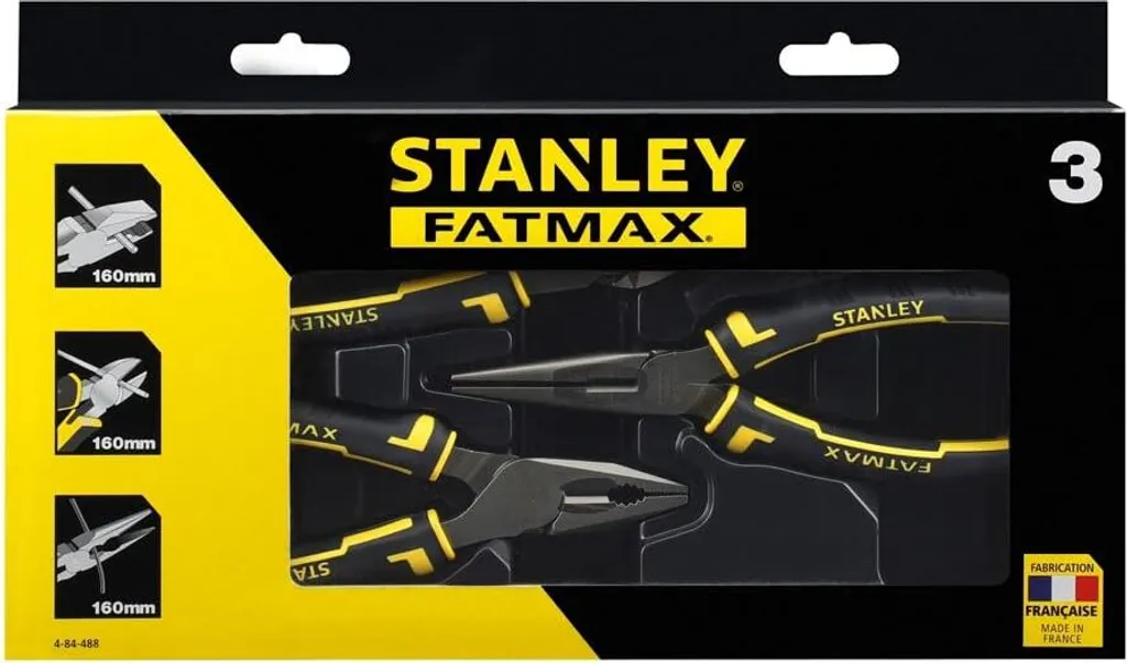 Set de 3 Pinces Professionnelles Fatmax Stanley 4-84-488 Multitâche