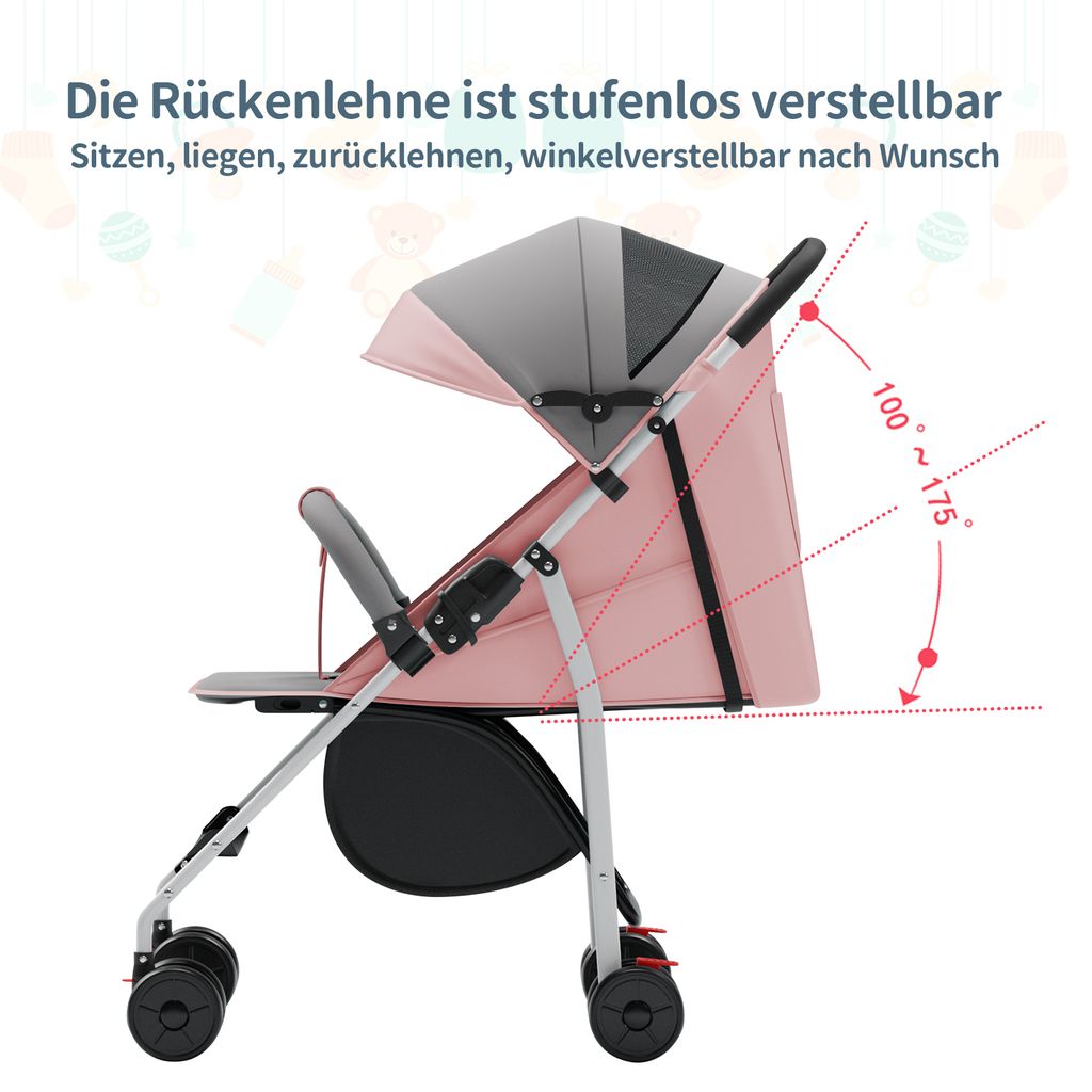 Baby Kinderwagen Kinderbuggy Reisebuggy mit Produktbild 6