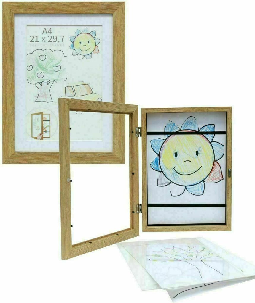 Deknudt S65EH1 Bilderrahmen Kinderzeichnungen Naturholz A4 Braun 21x29,7 cm