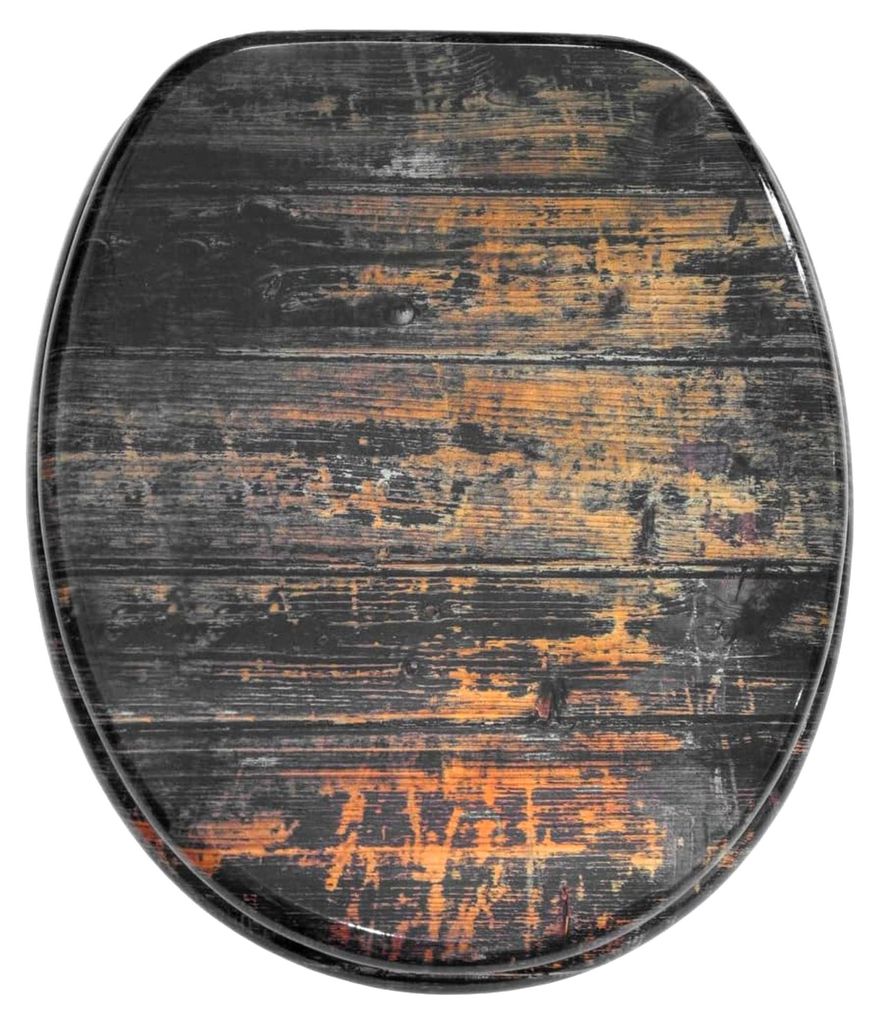 WC-Sitz ohne Absenkautomatik, einfache Montage, komfortabel, pflegeleicht, stabile Scharniere, Vintage