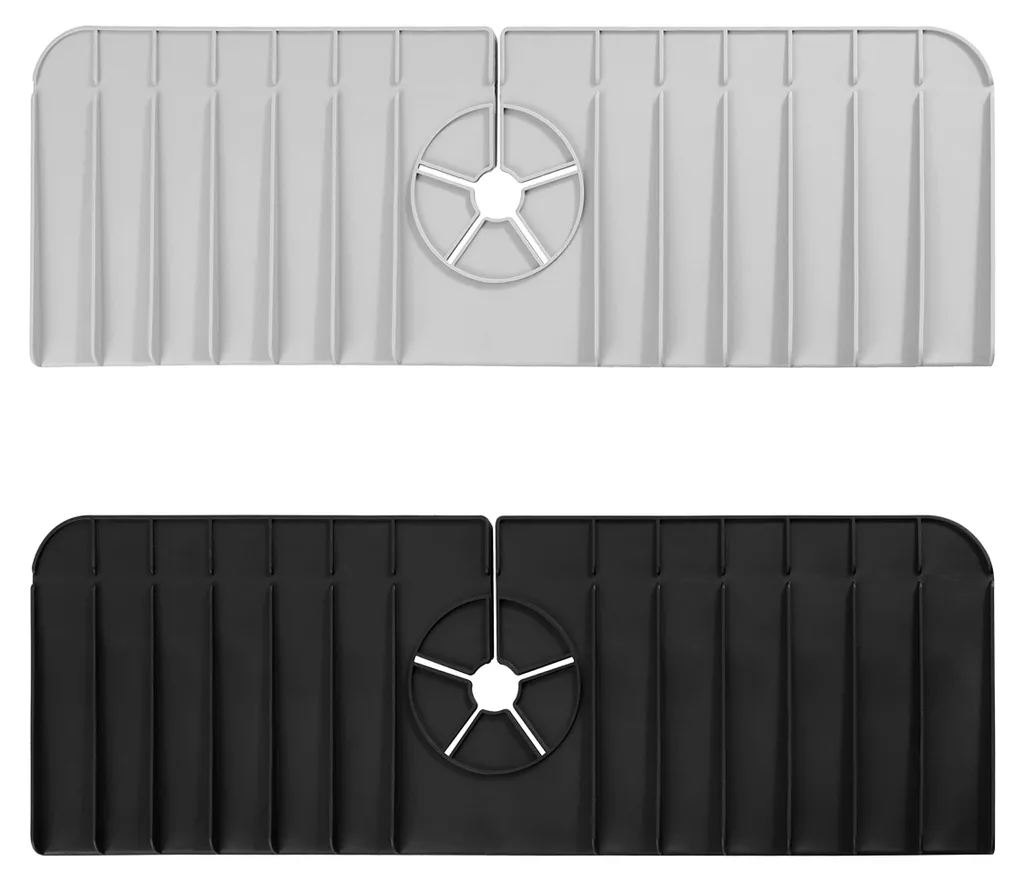 Protection anti-éclaboussures évier en silicone souple - Set de 2 tapis