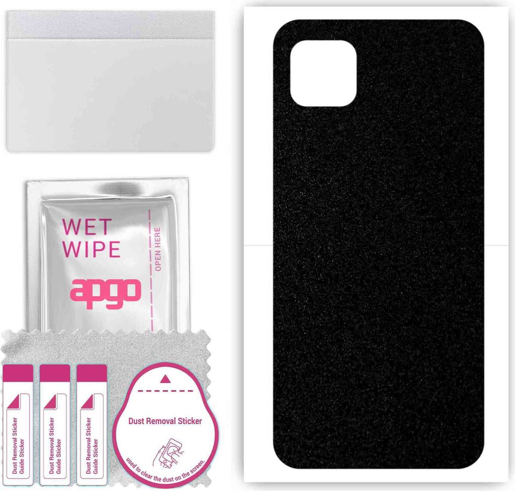 apgo Rückseite Schutzfolie, Skin, kompatibel mit Oppo A16E, Hinten Displayschutzfolie aus Vinylfolie, kratzfest, einfache Montage - Mattschwarz