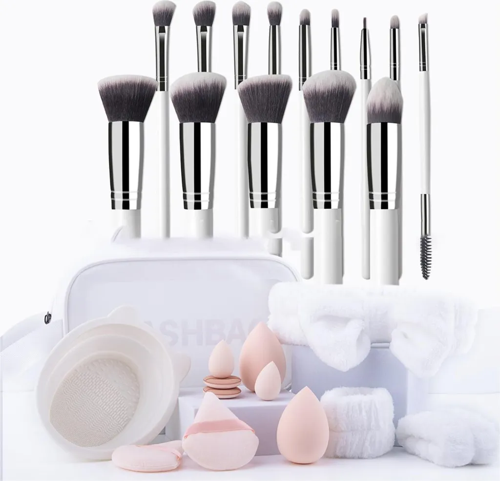 INF Ensemble de 27 Pinceaux de Maquillage - Collection Complète avec Sac