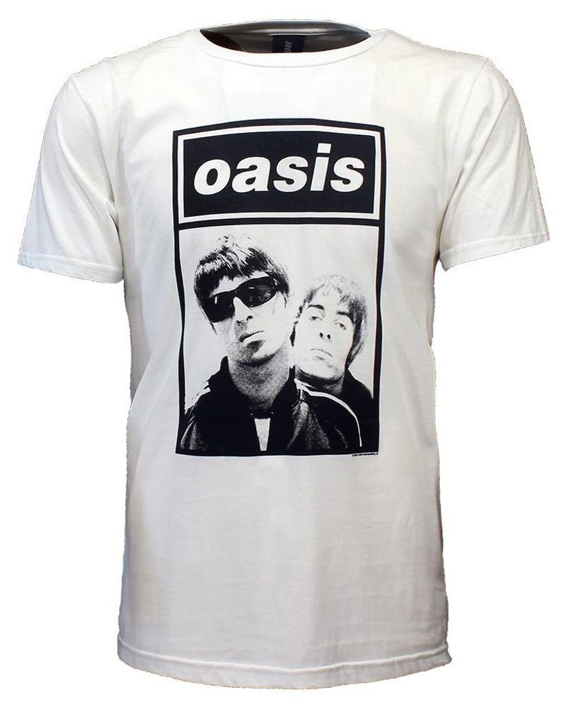 Oasis Liam und Noel Foto T-Shirt Weiß - XXL