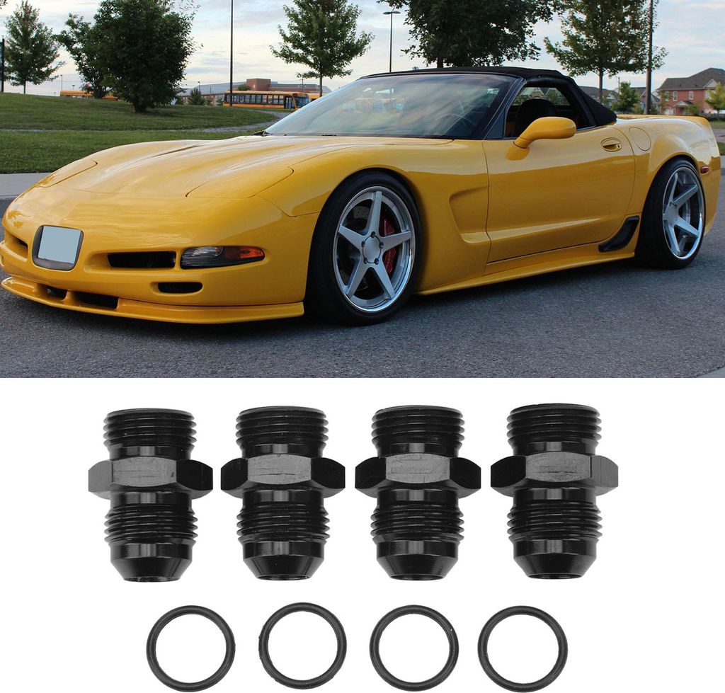 4-teiliges ORB-Außengewinde, Aluminiumlegierung, 1500 PSI, O-Ring-Flare-Adapter für Ölkühler, Kraftstoffpumpe, 8AN bis