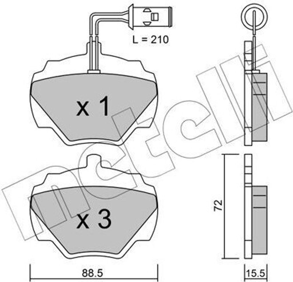 METELLI Bremsbeläge Satz Hinten Bremsklötze für LAND ROVER Range Rover I 22-0353-1
