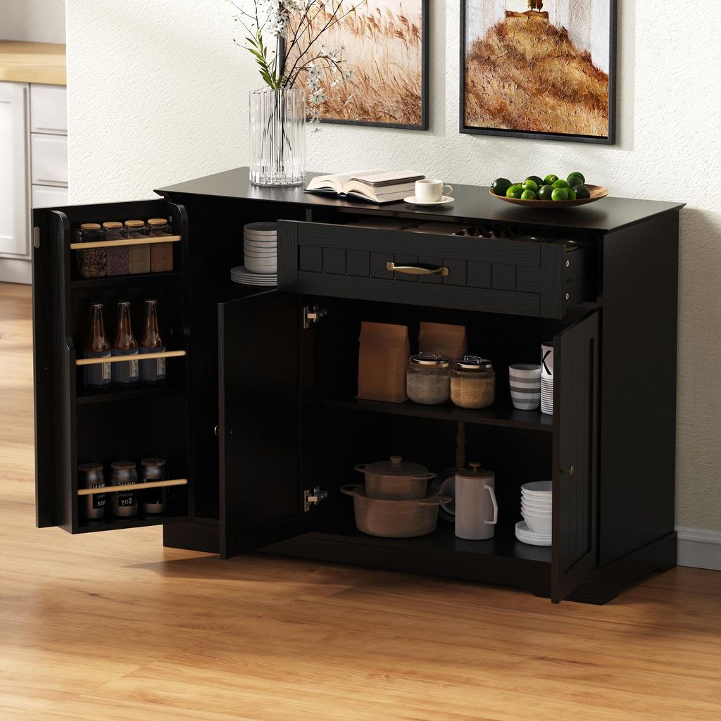 Cassettiera Merax, con 3 ante, 1 cassetto, mobile buffet Immagine del prodotto 