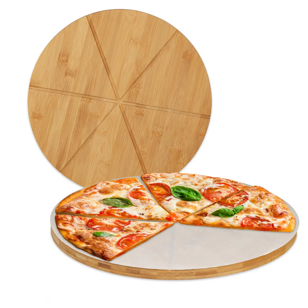 Taglieri Pizza Relaxdays Bambù Set da 8: Per la Vera Pizza in Famiglia
