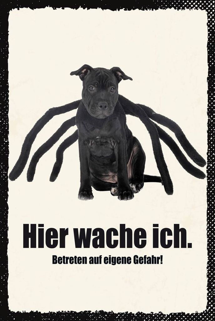 vianmo Holzschild 18x12 cm Hund hier wache ich eigene Gefahr