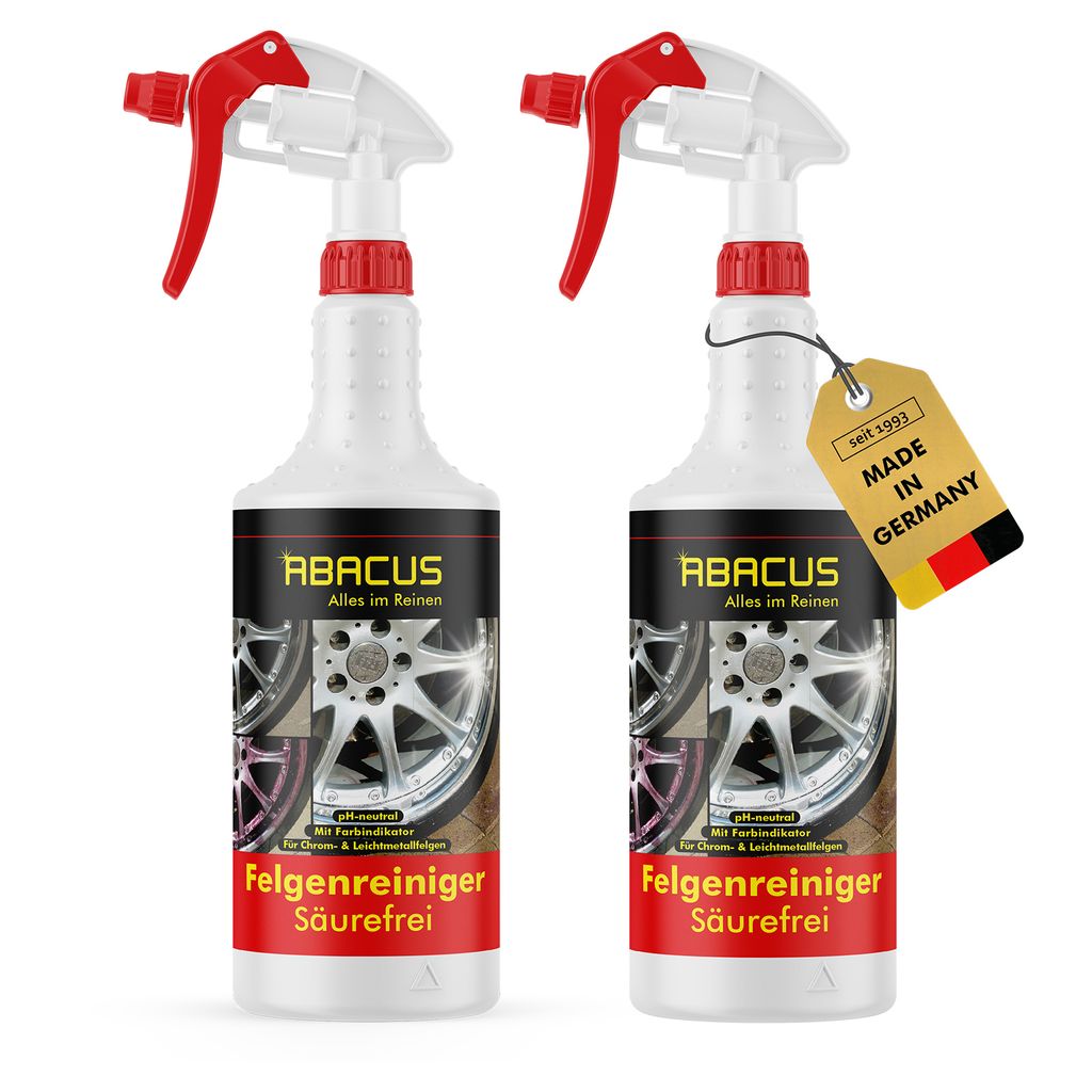 ABACUS Felgenreiniger Säurefrei für Chrom- & Leichtmetall-Felgen, schonend, Säurefrei mit Farbumschlag, 1x 750ml Felgenreiniger Säurefrei