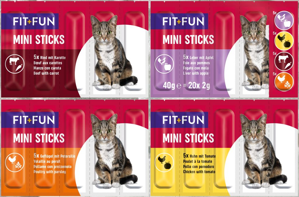FIT+FUN Mini sticks mix varié 25 pièces (20x2 g) Image du produit 