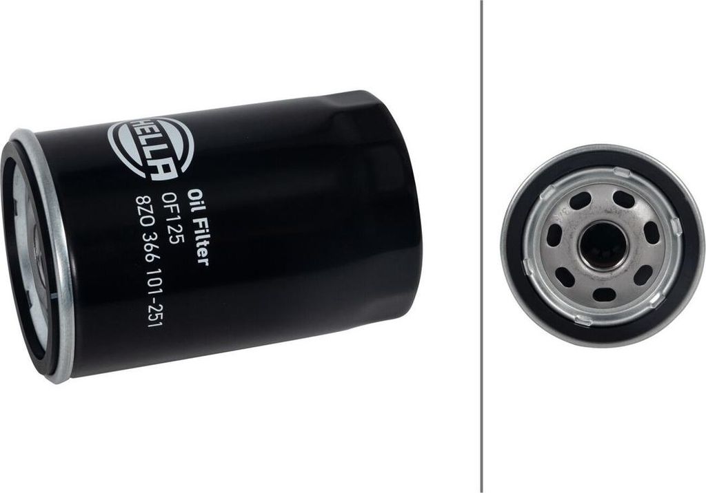 Ölfilter einfach anschraubbar Ø 76 mm HELLA passend für u.a. DODGE NITRO