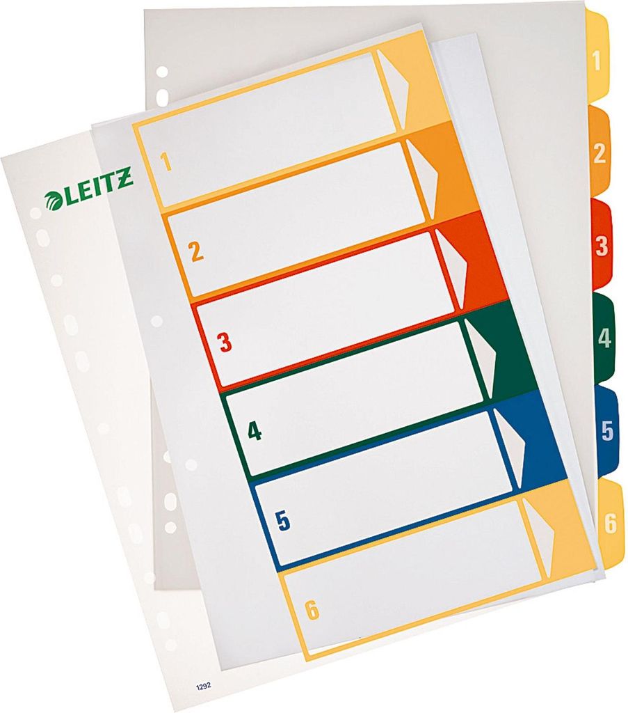 Leitz PC-beschriftbares Register, Plastik, Numerischer Produktbild 