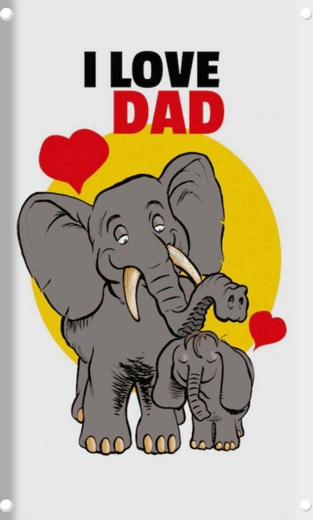 vianmo Blechschild 18x12 cm I love Dad Elefanten Tier Haustier