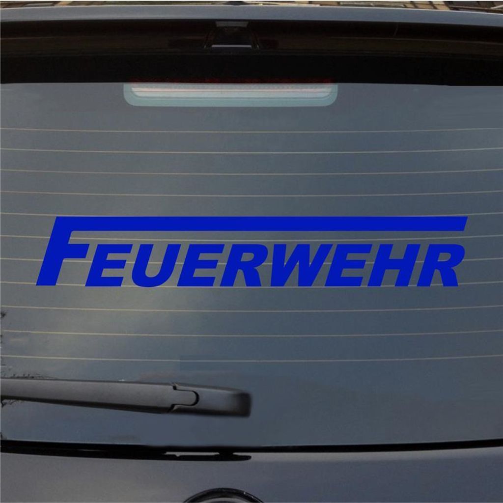 Heckscheibenaufkleber Feuerwehr langes F 55x9 cm Dunkelblau Auto Aufkleber Sticker