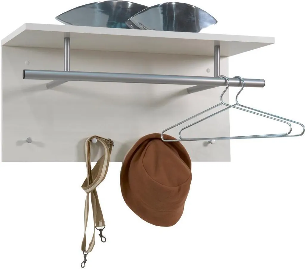 Meuble d'Entrée SPOT Blanc Compact 72x34x29 cm avec Tablette de Rangement