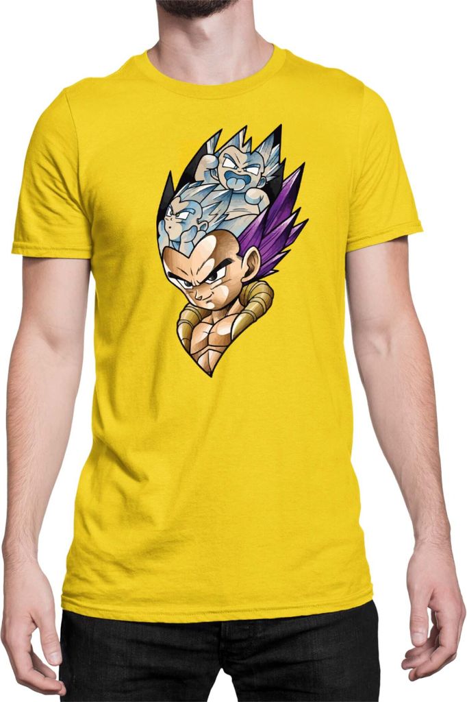 Herren T-Shirt Dragon Anime Manga Ball Z Vegeta 01, Man S / Gelb