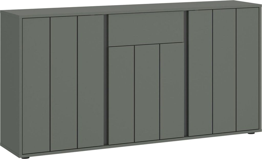 Sideboard Veddel Kommode 155x40x82cm grau-grün anthrazit 3-türig