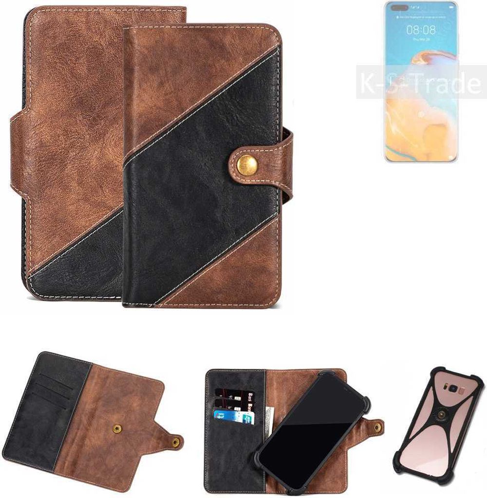 K-S-Trade Handyhülle Schutzhülle Bookstyle Case kompatibel mit Huawei P40 Pro+ Klapphülle Cover Hülle Schutztasche 1x