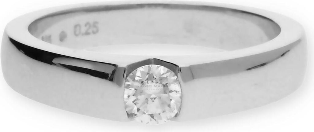 JuwelmaLux Damenring in 585/000 Weißgold mit Brillant 0,25 ct Jl30-07-0853 53