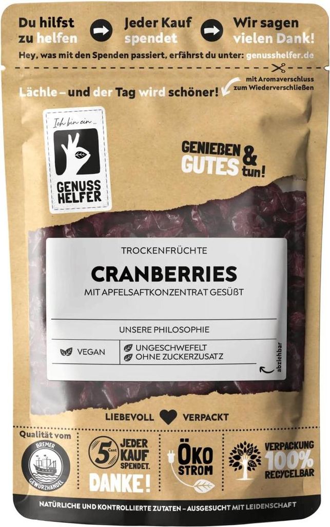 Cranberry getrocknet - aromatische Früchte mit Fruchtsaft, Cranberry, Cranberries, Cranberries getrocknet, 540g