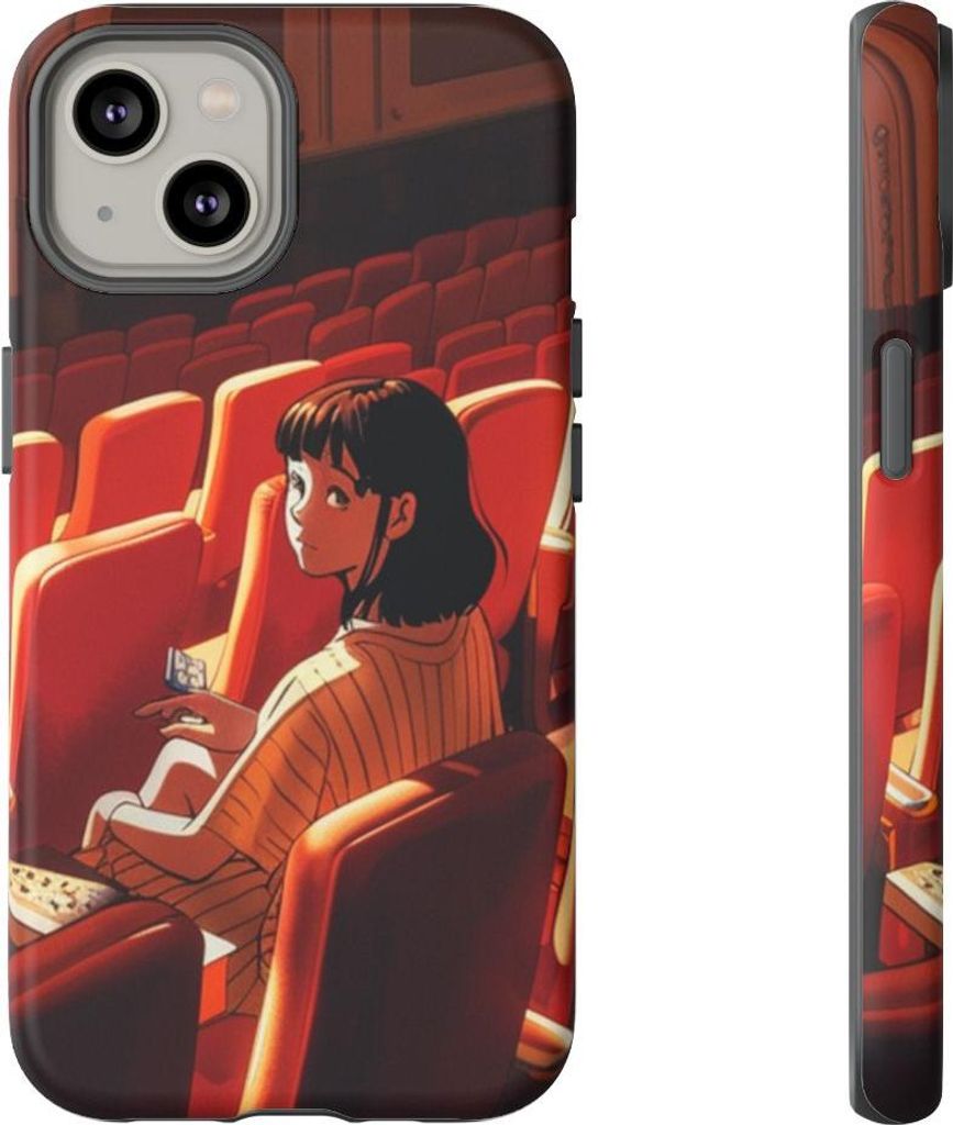 Mädchen auf roten Theatersitzen – Hülle Kompatibel mit iPhone 14