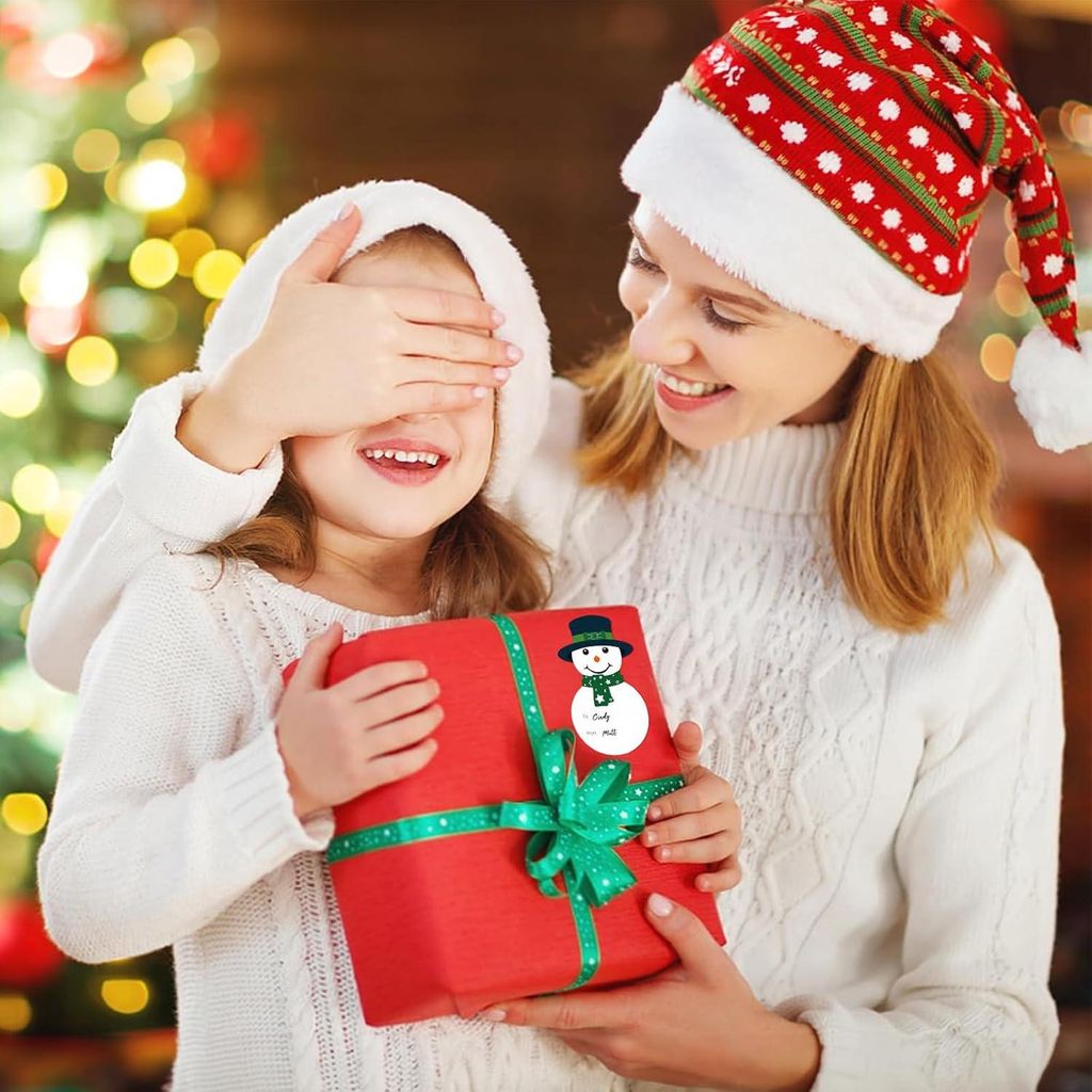 120 Stück Weihnachtsaufkleber - beschreibbare Schneemannaufkleber - Geschenkanhänger für Weihnachten - Aufkleber für Geschenke und Dekoration -...