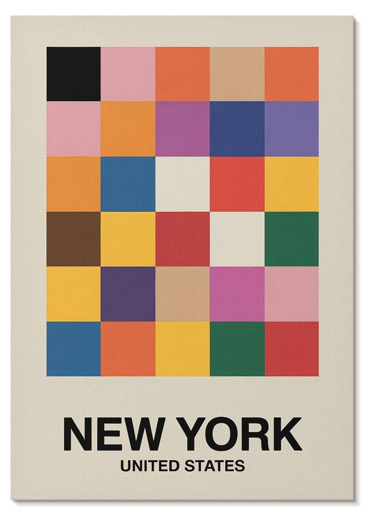 POSTER - 21x29 cm (A4) - Piotr Dąbrowski - Kreatives Umfeld mit bunten Quadraten - Wandbild für Wohnzimmer Schlafzimmer & Flur, Modernes Poster W...