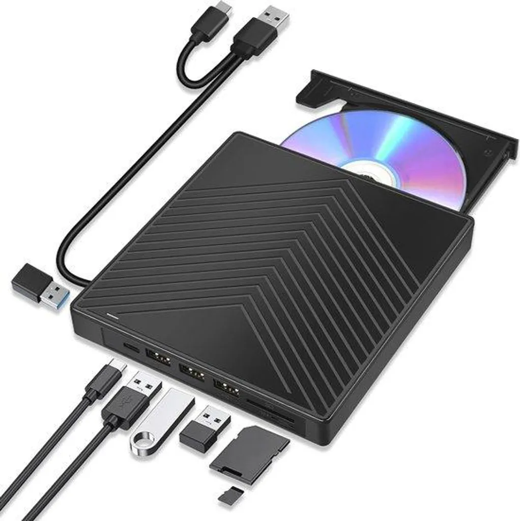 Lecteur CD DVD Externe USB 3.0 Type-C pour PC sans Lecteur Interne