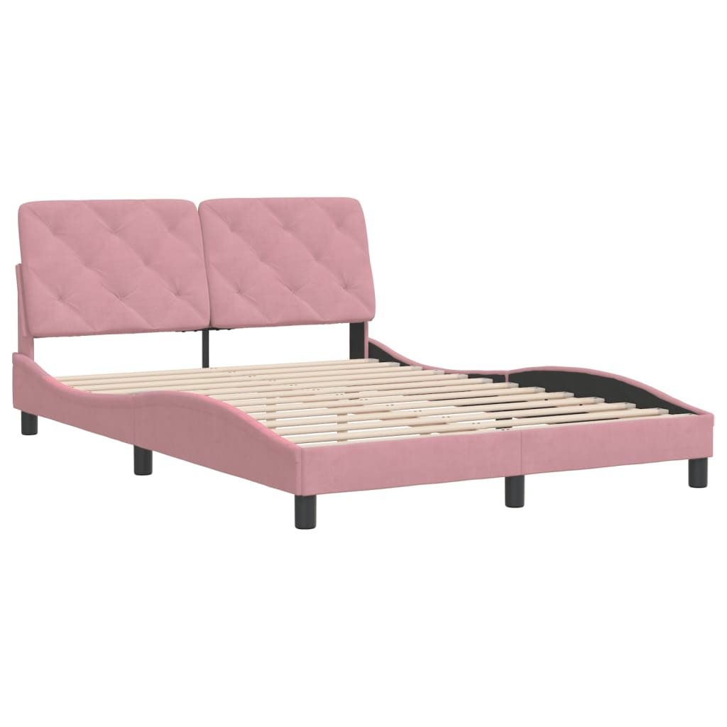 Bettgestell ohne Matratze Rosa 140x200 cm Samt
