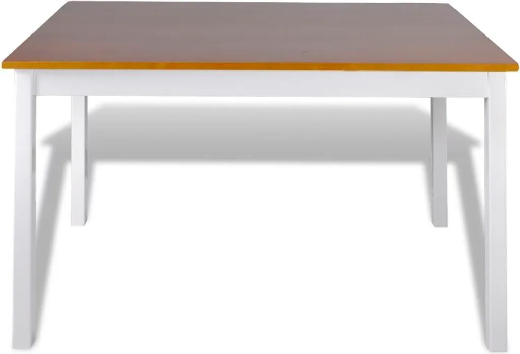 Ensemble de table à manger bicolore 5 pièces marron et blanc - 10