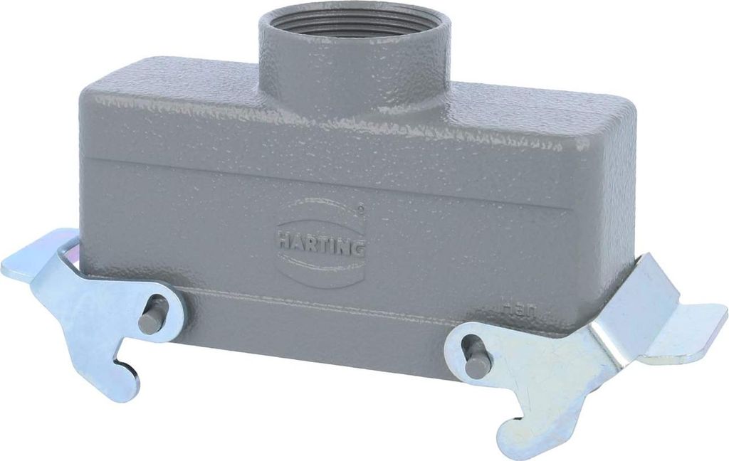 HARTING Han 24B Tüllengehäuse niedrig, 1xPG29 gerader Kabelabgang, mit 2 Querbügeln Verschraubung PG29 Klemmbereich